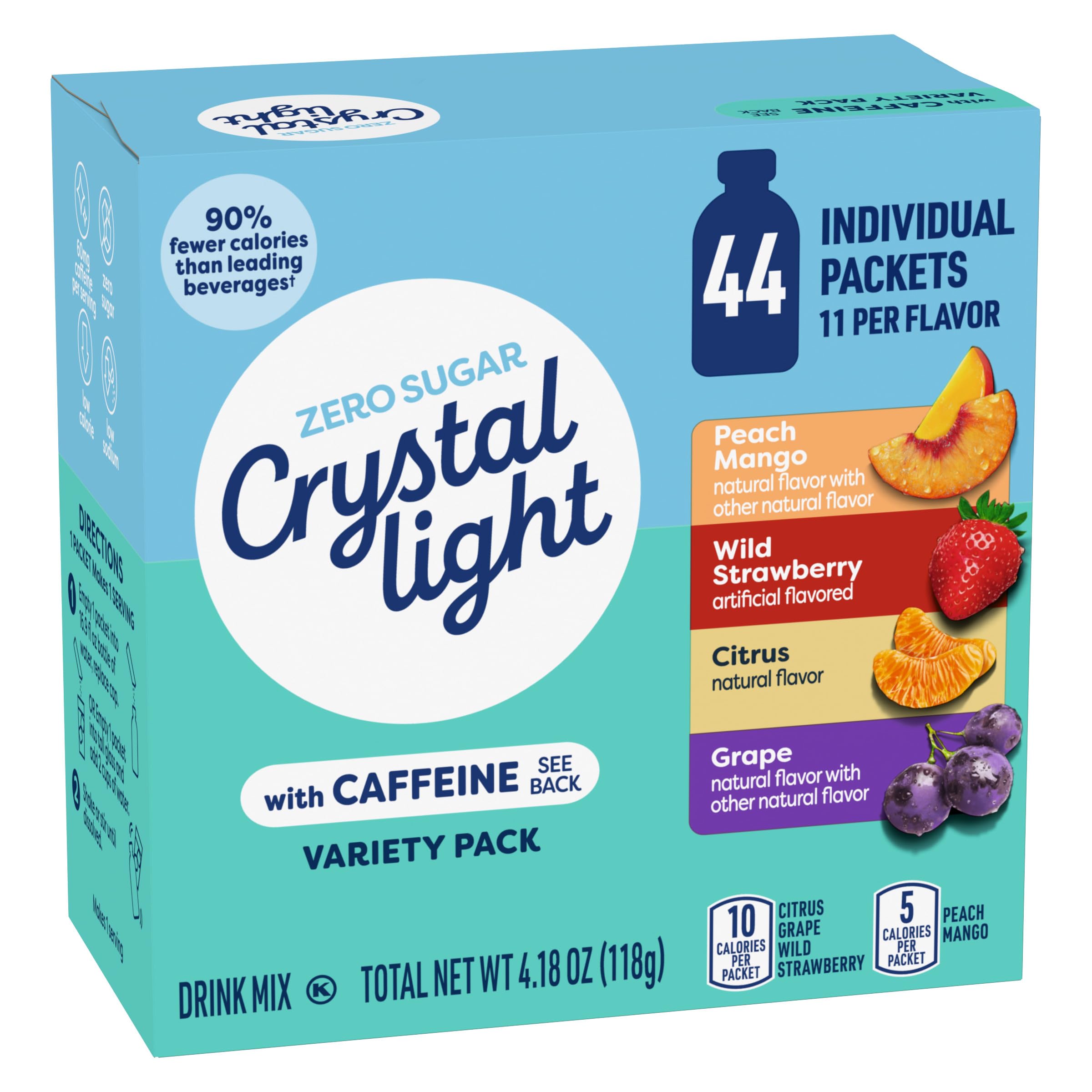 Crystal Light Energy Citrus, Grape, Peach Mango, & Wildy
